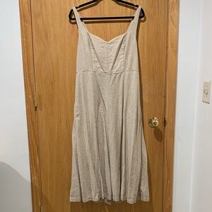 Beige Linen Dress